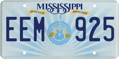 MS license plate EEM925