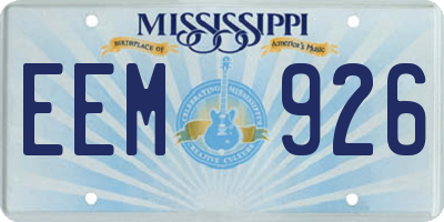 MS license plate EEM926