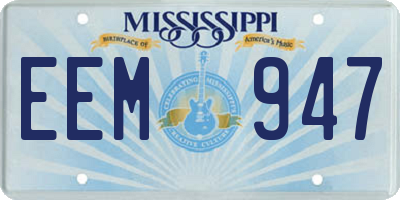 MS license plate EEM947