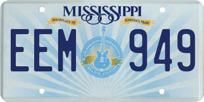MS license plate EEM949