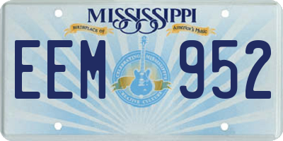 MS license plate EEM952
