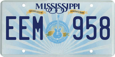MS license plate EEM958