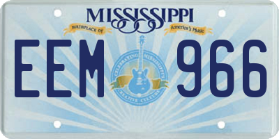 MS license plate EEM966