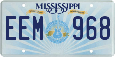 MS license plate EEM968