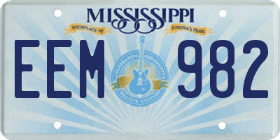 MS license plate EEM982