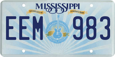 MS license plate EEM983
