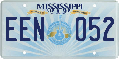MS license plate EEN052
