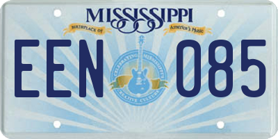 MS license plate EEN085