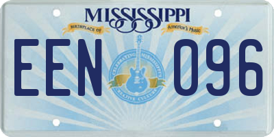 MS license plate EEN096