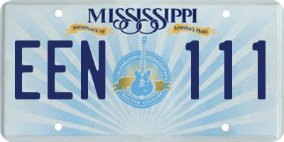 MS license plate EEN111