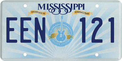MS license plate EEN121