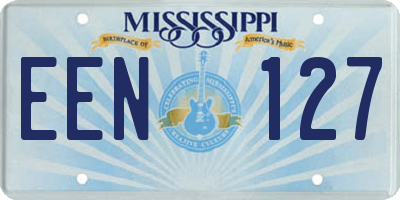 MS license plate EEN127