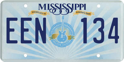 MS license plate EEN134