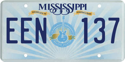 MS license plate EEN137
