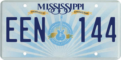 MS license plate EEN144