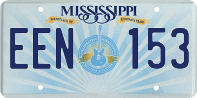 MS license plate EEN153