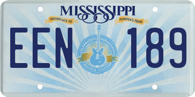 MS license plate EEN189