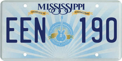 MS license plate EEN190