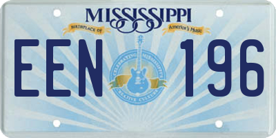 MS license plate EEN196