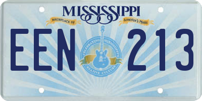 MS license plate EEN213