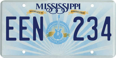 MS license plate EEN234