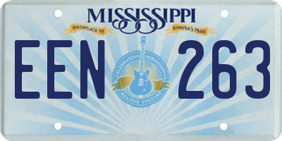 MS license plate EEN263