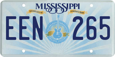 MS license plate EEN265