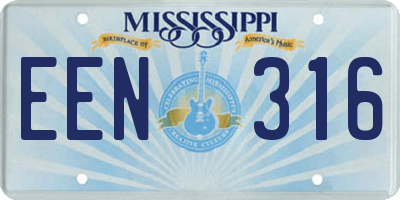 MS license plate EEN316