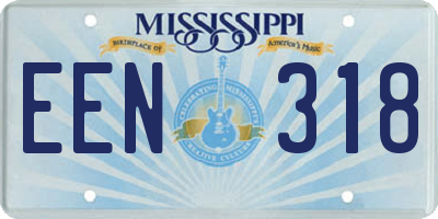 MS license plate EEN318