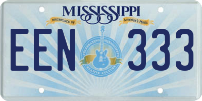 MS license plate EEN333