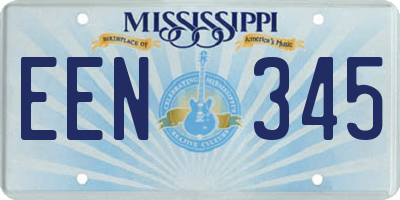 MS license plate EEN345