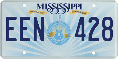 MS license plate EEN428