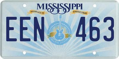 MS license plate EEN463