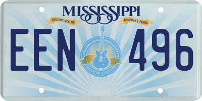 MS license plate EEN496