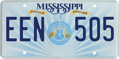 MS license plate EEN505
