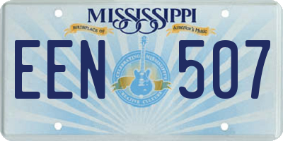 MS license plate EEN507