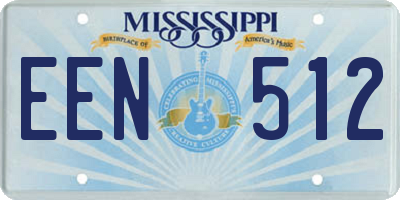 MS license plate EEN512