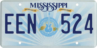 MS license plate EEN524