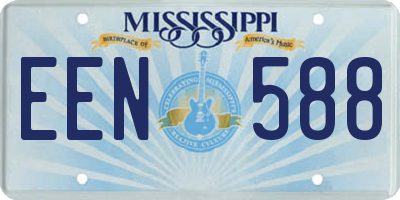 MS license plate EEN588