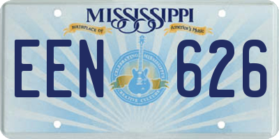 MS license plate EEN626