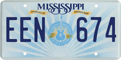 MS license plate EEN674