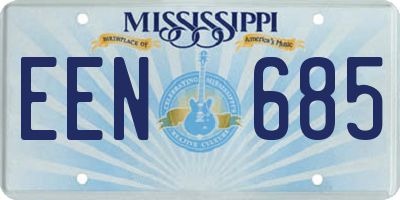 MS license plate EEN685