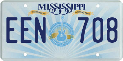 MS license plate EEN708