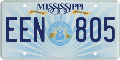 MS license plate EEN805
