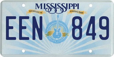 MS license plate EEN849
