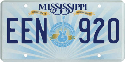 MS license plate EEN920