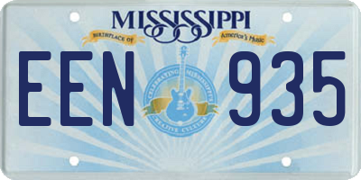 MS license plate EEN935