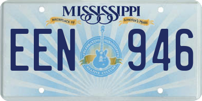 MS license plate EEN946
