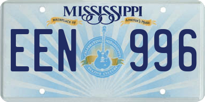 MS license plate EEN996