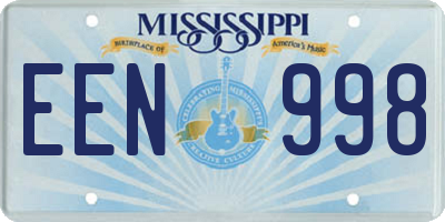 MS license plate EEN998